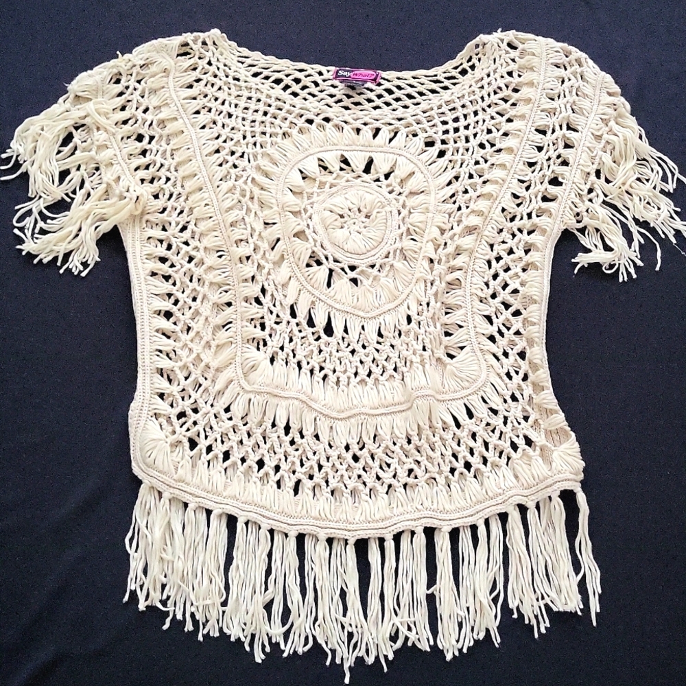 Say What? Tunic Crocheted Top